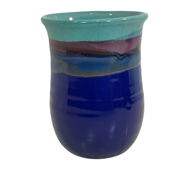 Neher Pottery Clay in Motion Hand Warmer Coffee Mug New Signed Right Handed 14oz - Picture 5 of 8